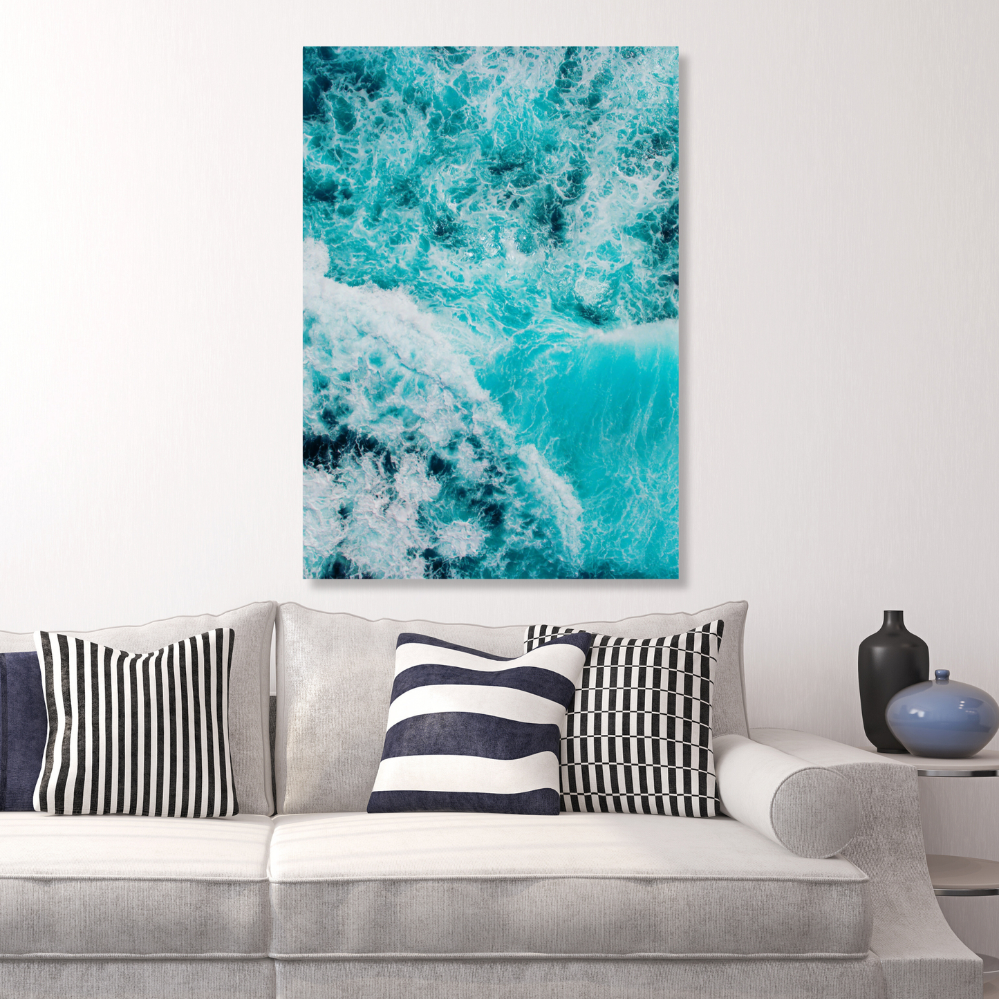 Aerial Ocean Waves Wall Art Canvas Print