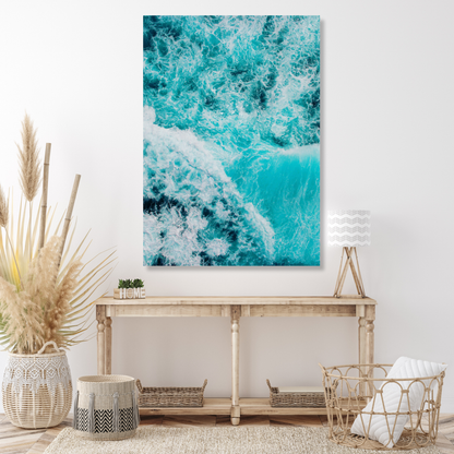 Aerial Ocean Waves Wall Art Canvas Print