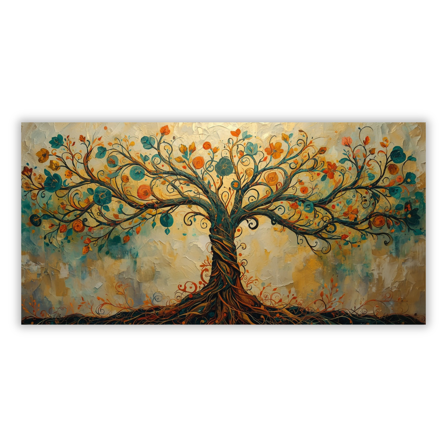 Tree of Life Autumn Aesthetics Panoramic Wall Art Canvas Print