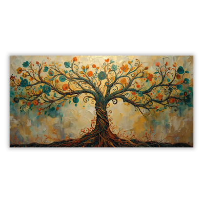 Tree of Life Autumn Aesthetics Panoramic Wall Art Canvas Print
