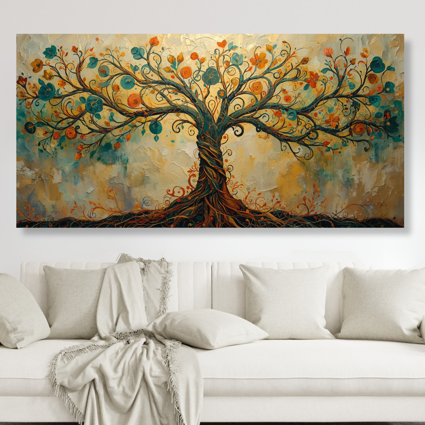 Tree of Life Autumn Aesthetics Panoramic Wall Art Canvas Print