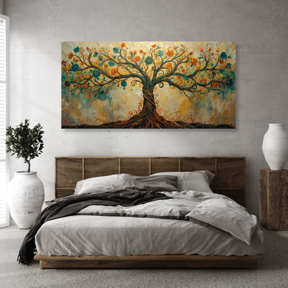 Tree of Life Autumn Aesthetics Panoramic Wall Art Canvas Print