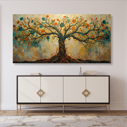 Tree of Life Autumn Aesthetics Panoramic Wall Art Canvas Print
