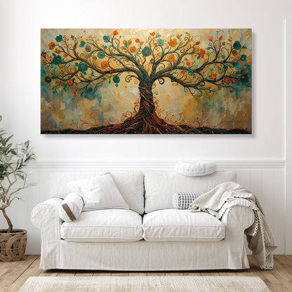 Tree of Life Autumn Aesthetics Panoramic Wall Art Canvas Print
