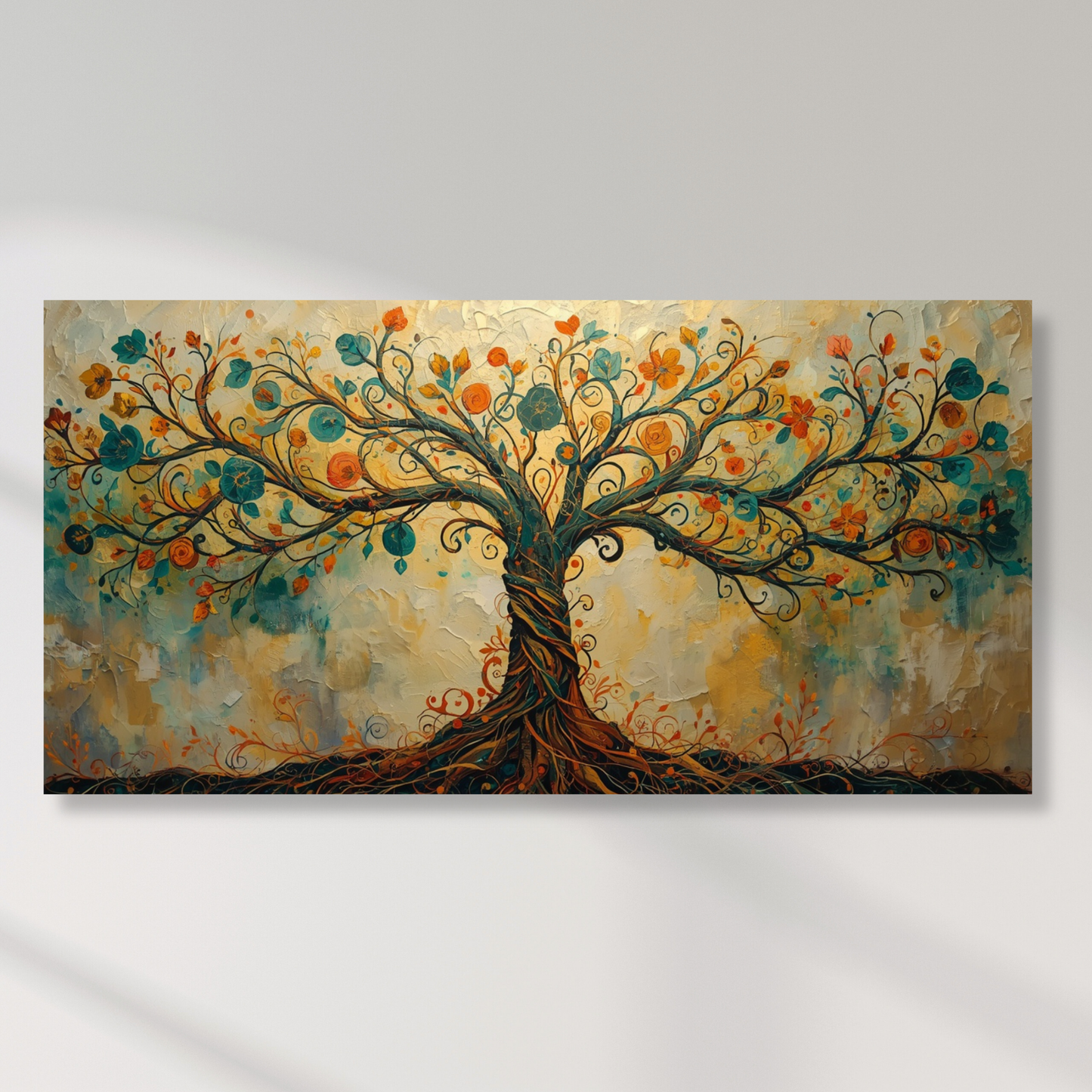 Tree of Life Autumn Aesthetics Panoramic Wall Art Canvas Print