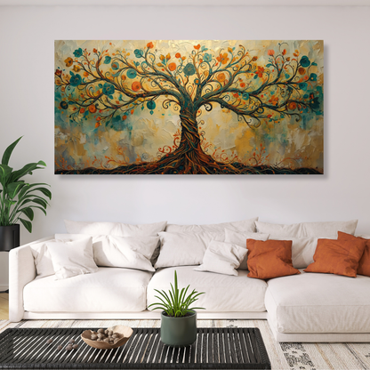Tree of Life Autumn Aesthetics Panoramic Wall Art Canvas Print