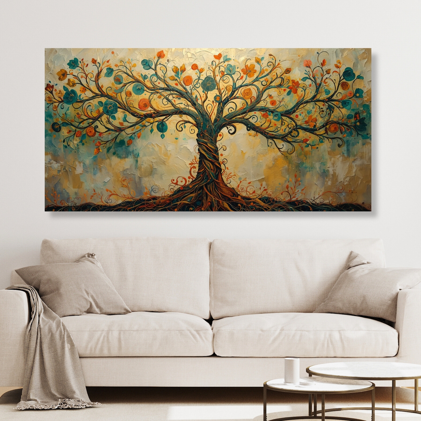 Tree of Life Autumn Aesthetics Panoramic Wall Art Canvas Print