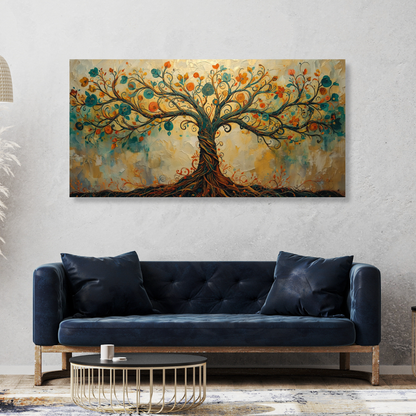 Tree of Life Autumn Aesthetics Panoramic Wall Art Canvas Print