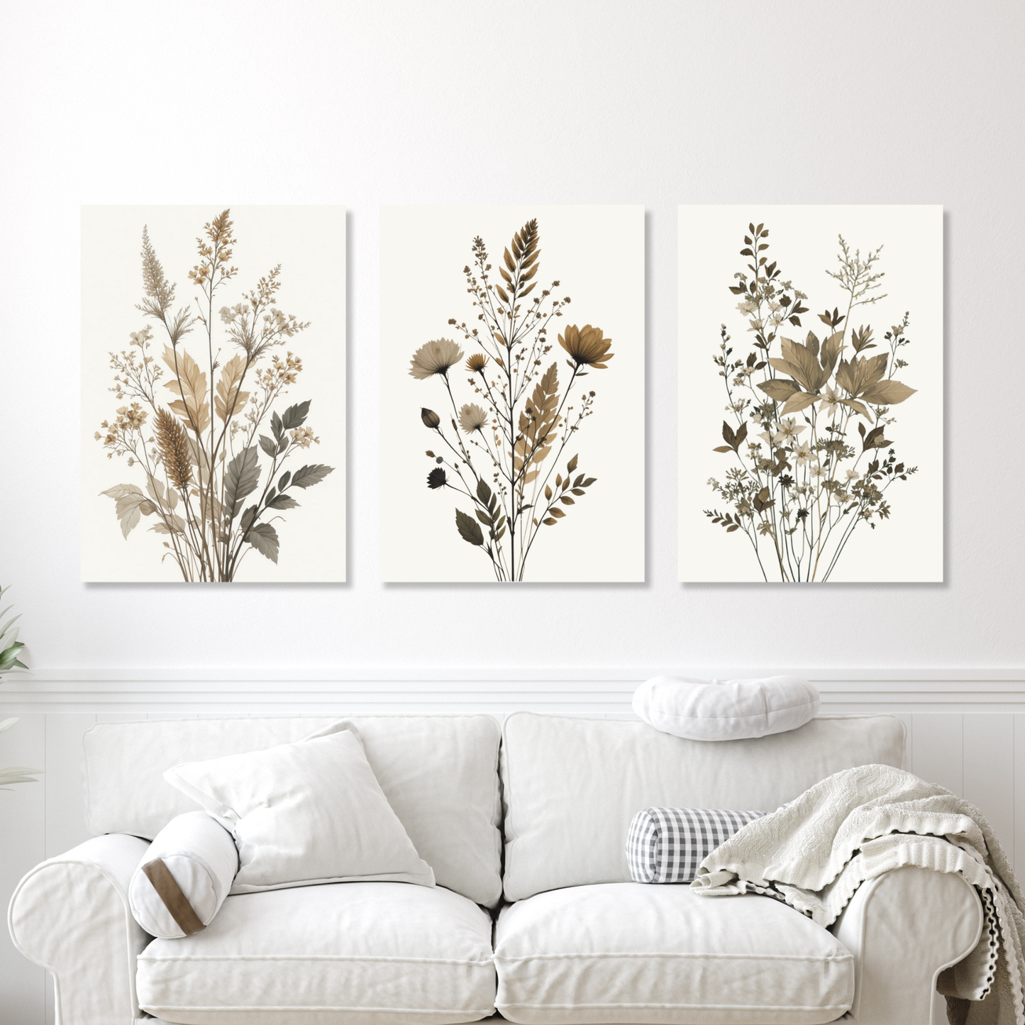 Aesthetic Botanicals Set of 3 Wall Art Canvas Prints