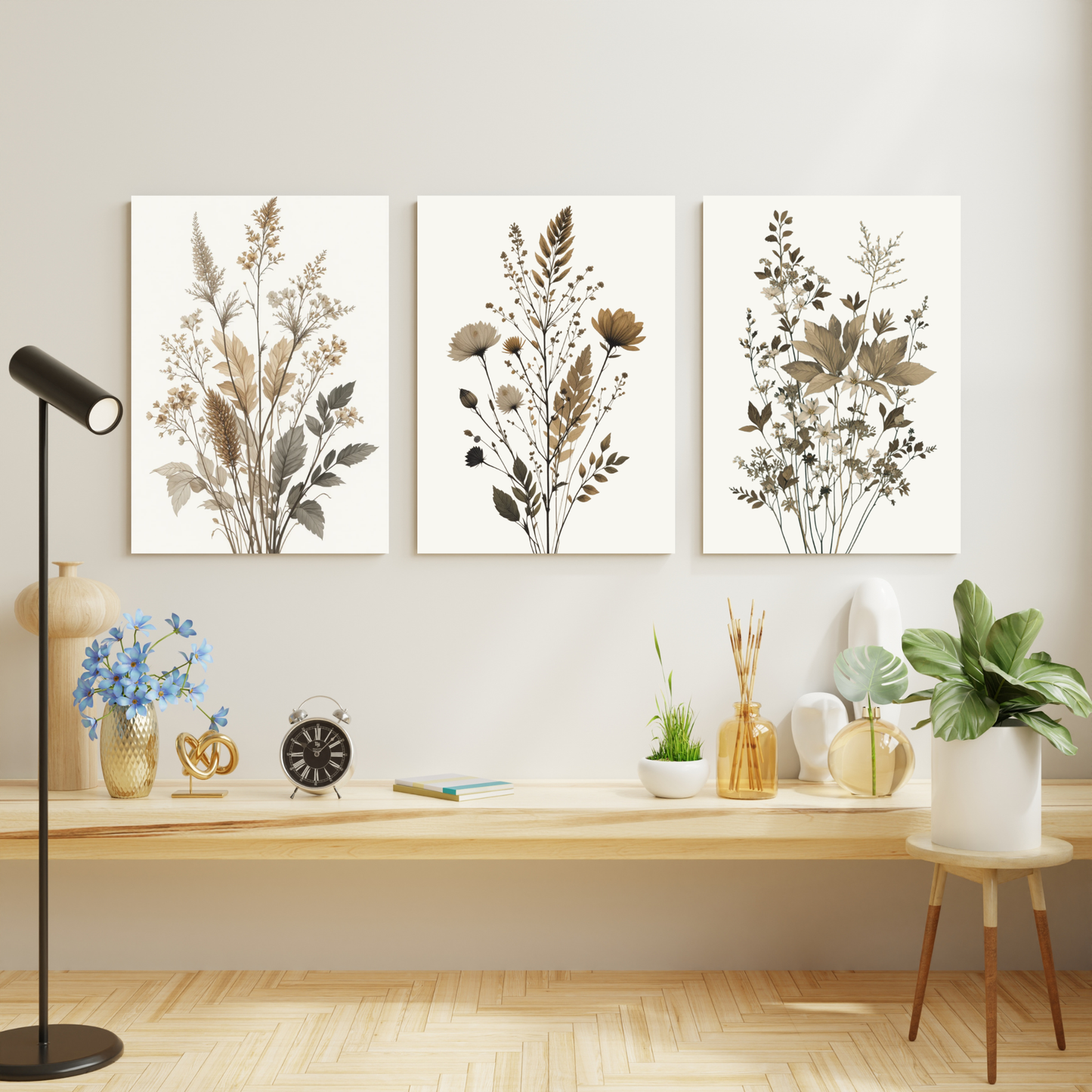 Aesthetic Botanicals Set of 3 Wall Art Canvas Prints