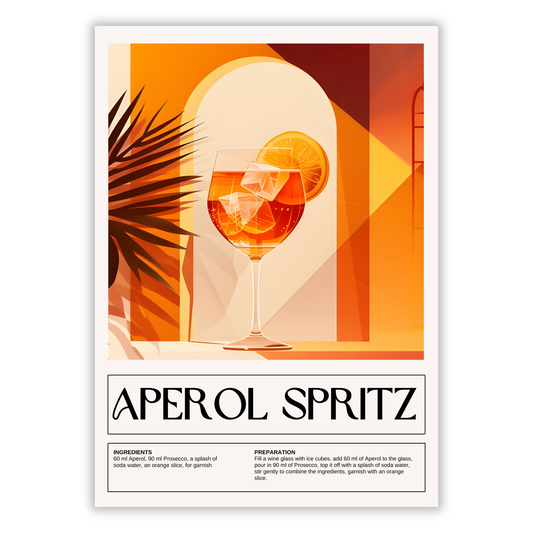Aperol Spritz Cocktail Wall Art Canvas Print