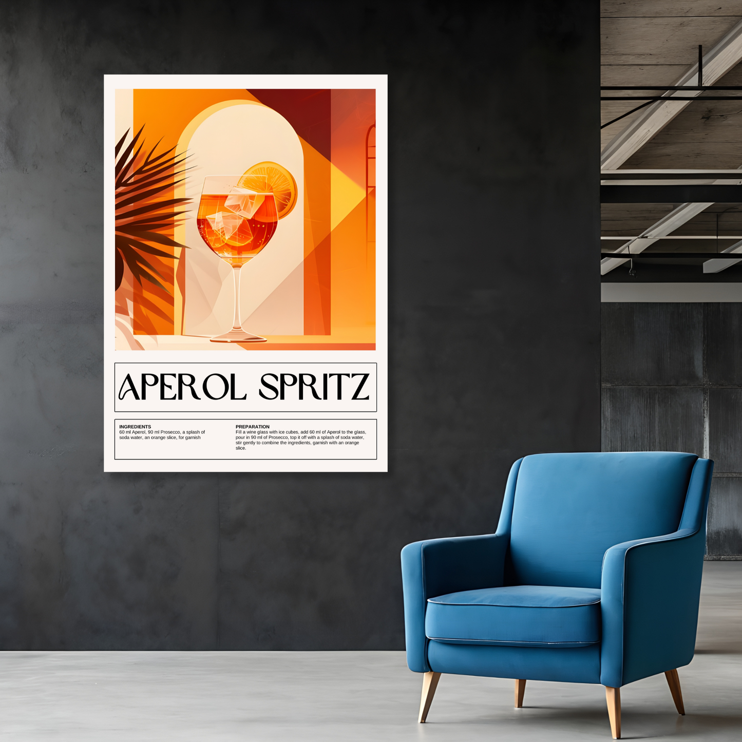 Aperol Spritz Cocktail Wall Art Canvas Print