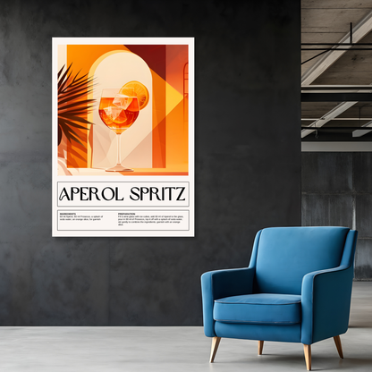 Aperol Spritz Cocktail Wall Art Canvas Print