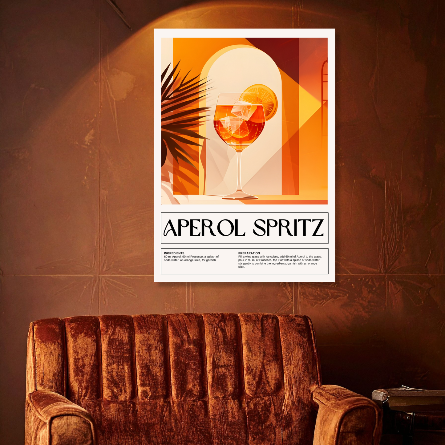 Aperol Spritz Cocktail Wall Art Canvas Print