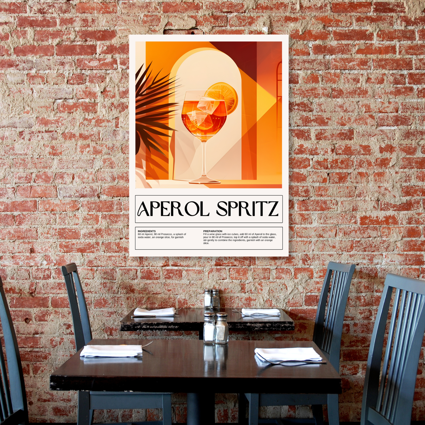 Aperol Spritz Cocktail Wall Art Canvas Print