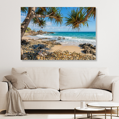Beach Pandanus Wall Art Canvas Print