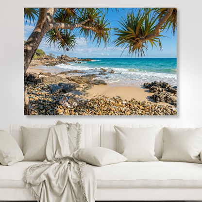 Beach Pandanus Wall Art Canvas Print