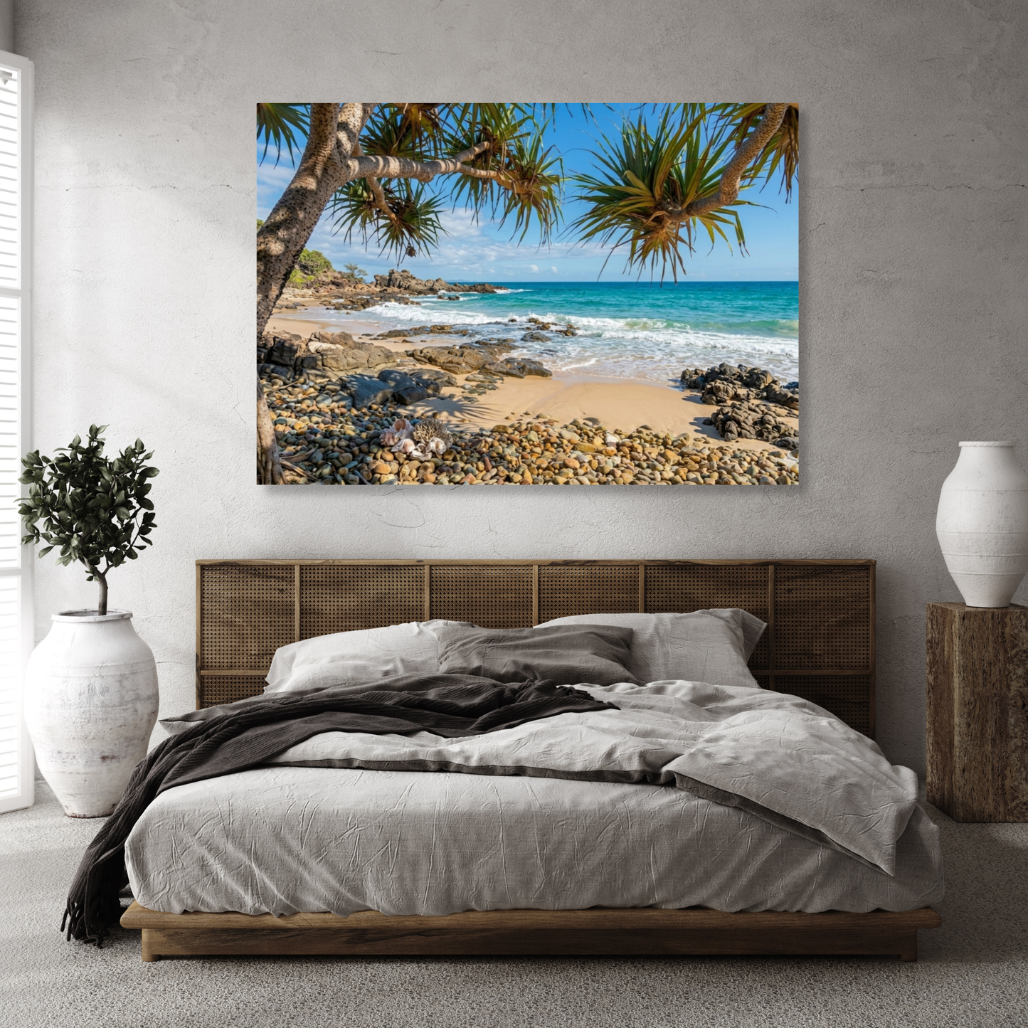 Beach Pandanus Wall Art Canvas Print