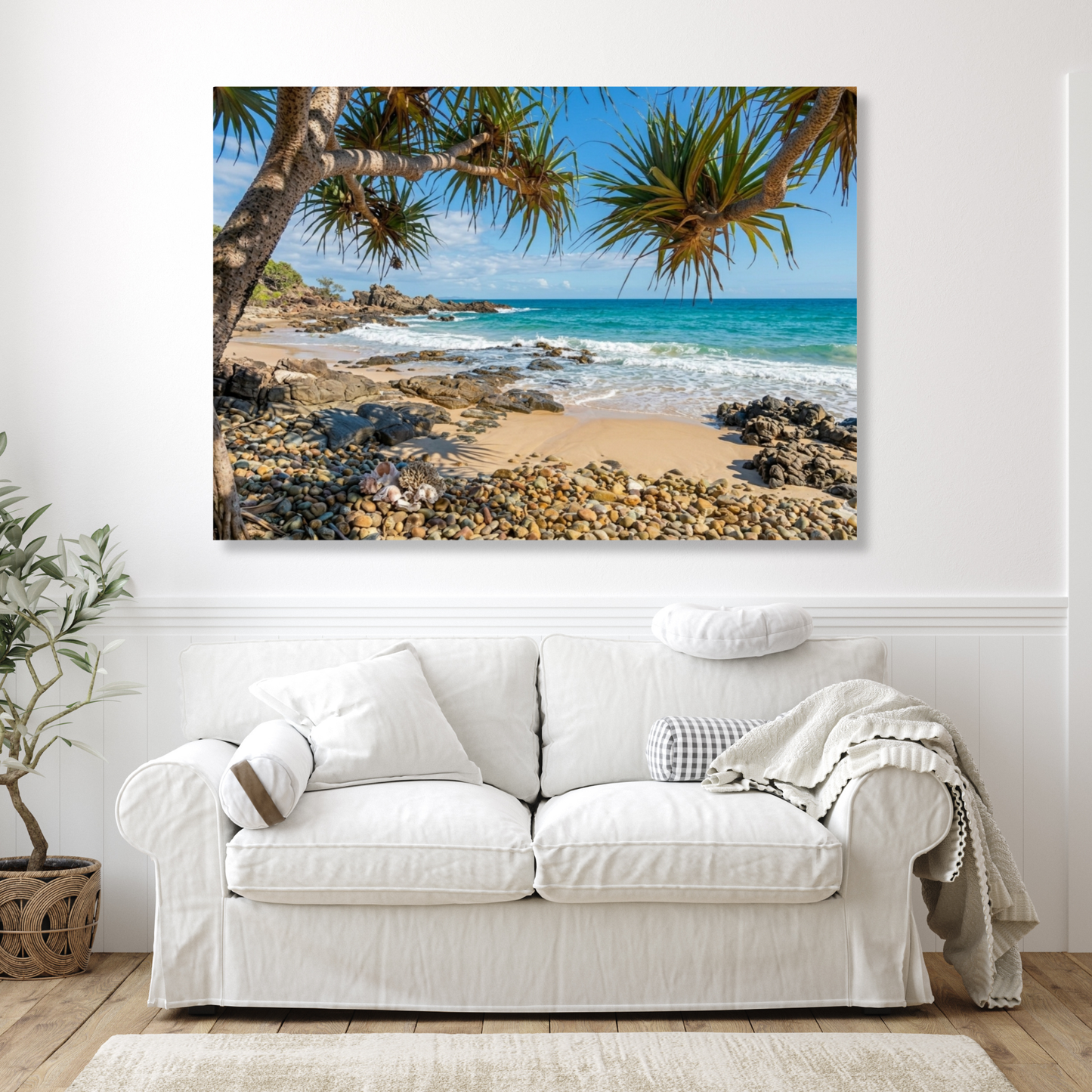 Beach Pandanus Wall Art Canvas Print