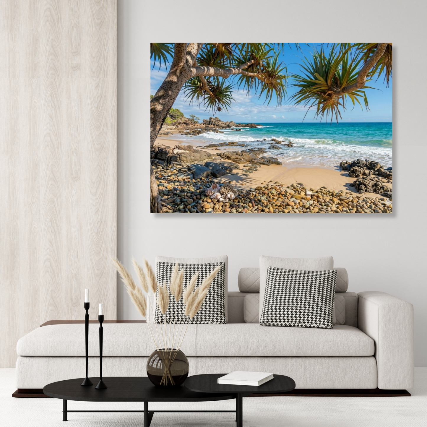 Beach Pandanus Wall Art Canvas Print