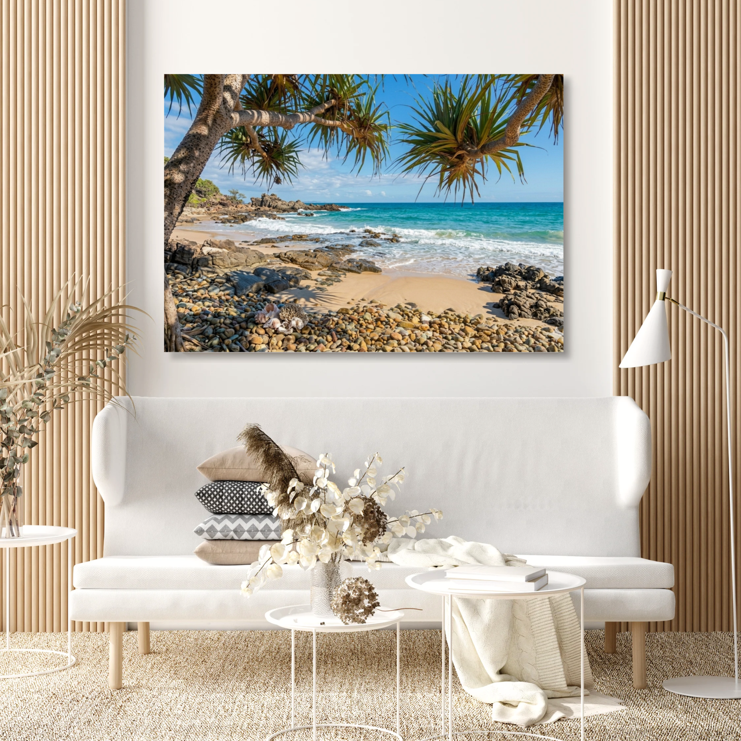 Beach Pandanus Wall Art Canvas Print