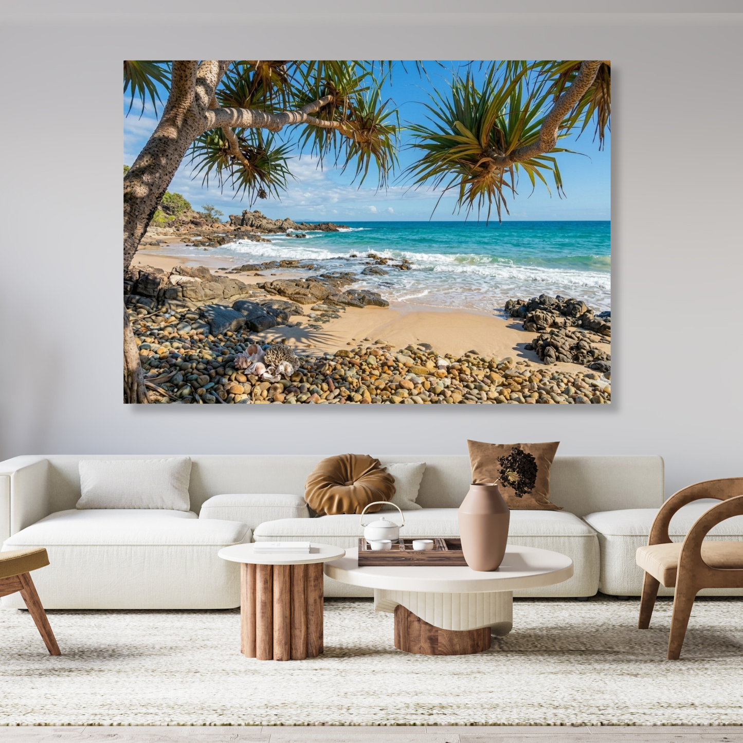 Beach Pandanus Wall Art Canvas Print