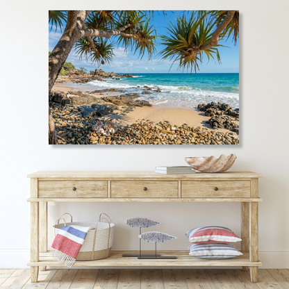 Beach Pandanus Wall Art Canvas Print