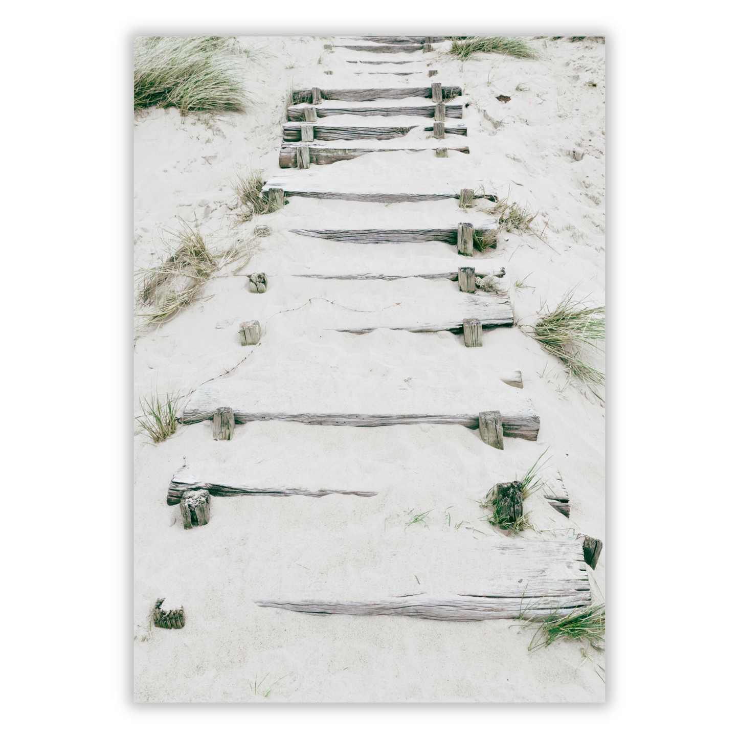 Sandy Beach Stairs Wall Art Canvas Print