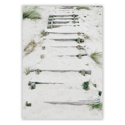 Sandy Beach Stairs Wall Art Canvas Print