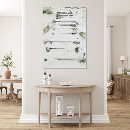 Sandy Beach Stairs Wall Art Canvas Print