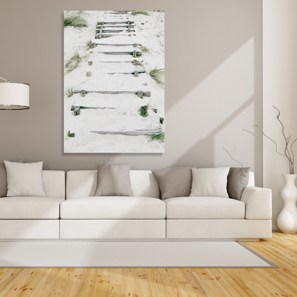 Sandy Beach Stairs Wall Art Canvas Print