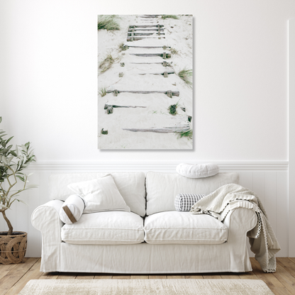 Sandy Beach Stairs Wall Art Canvas Print