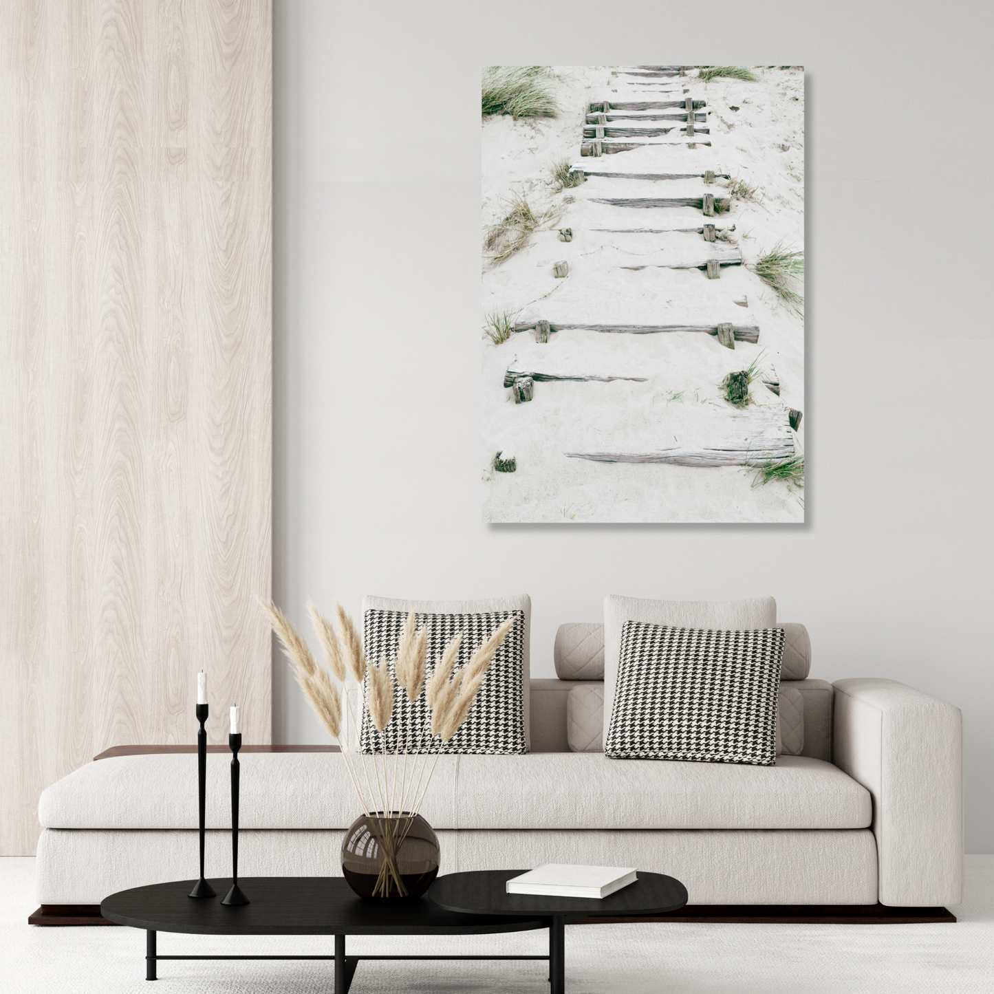 Sandy Beach Stairs Wall Art Canvas Print