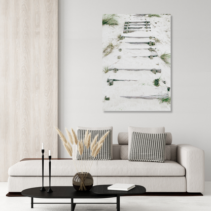 Sandy Beach Stairs Wall Art Canvas Print