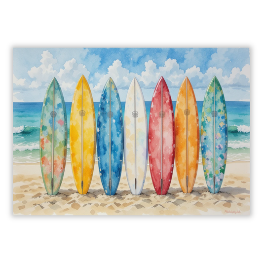 Beach Surfboards Wall Art Canvas Print