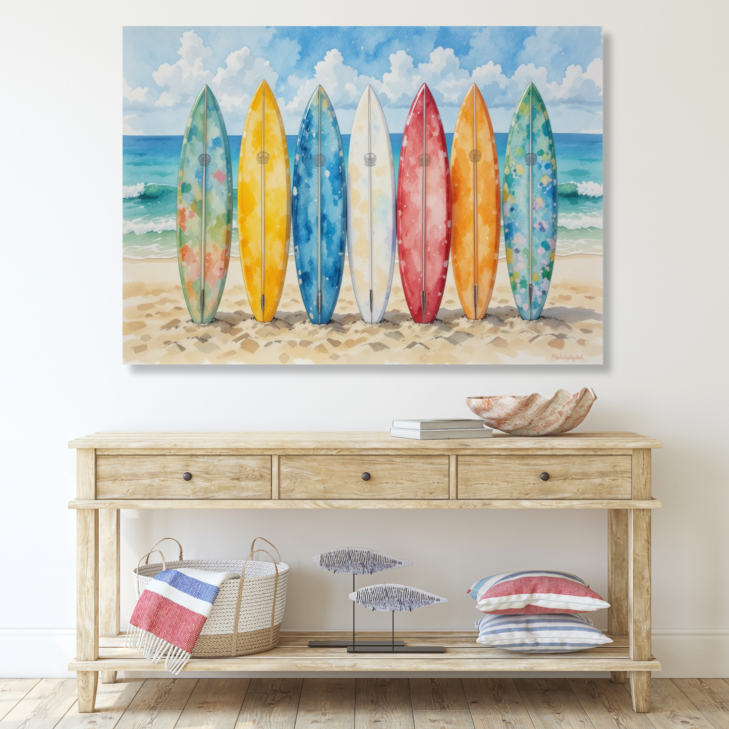 Beach Surfboards Wall Art Canvas Print