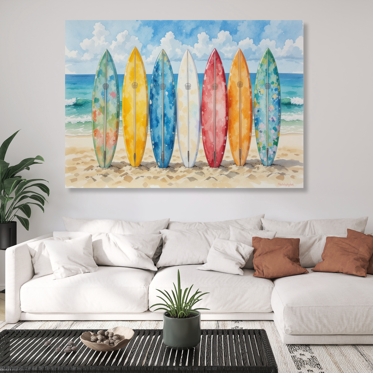 Beach Surfboards Wall Art Canvas Print