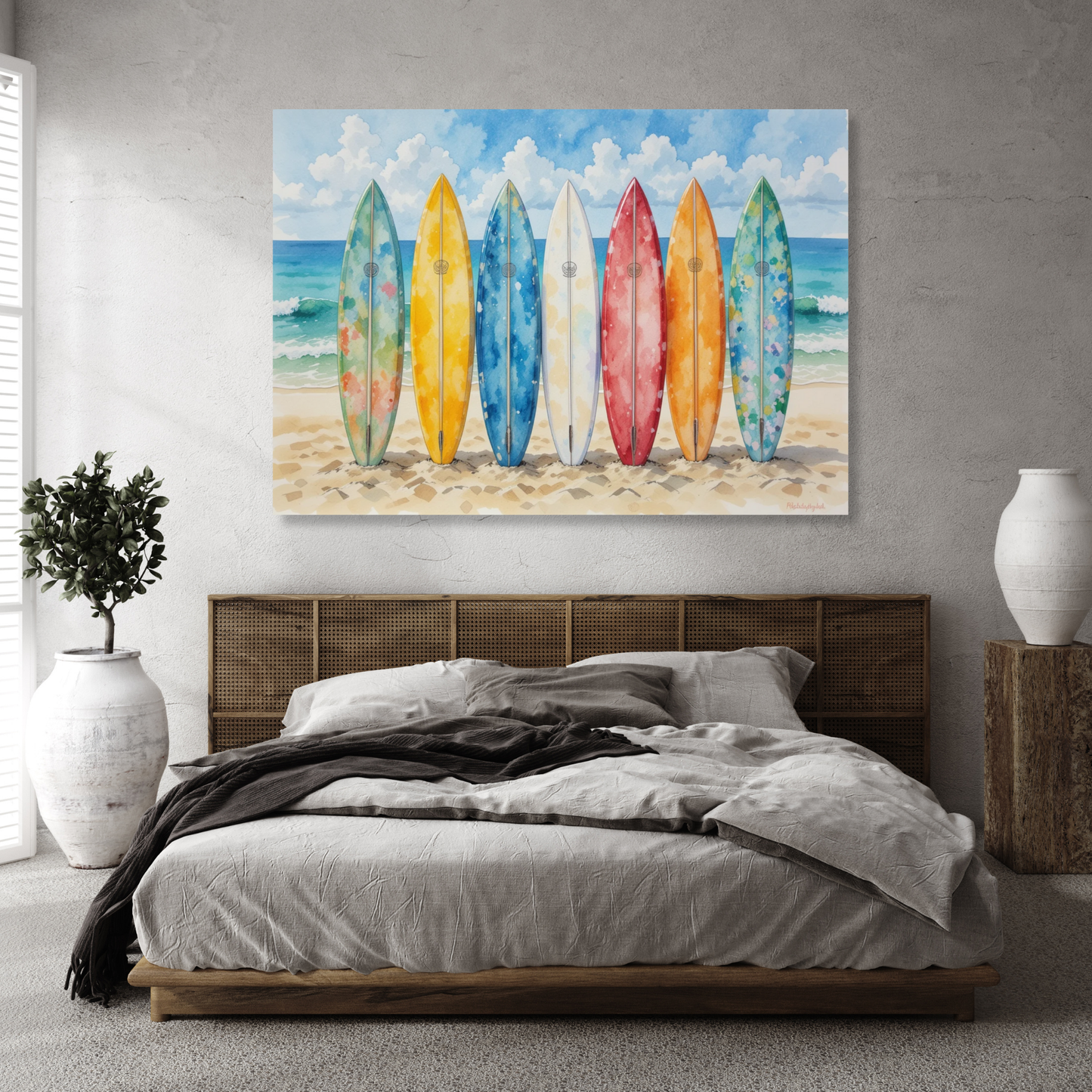 Beach Surfboards Wall Art Canvas Print