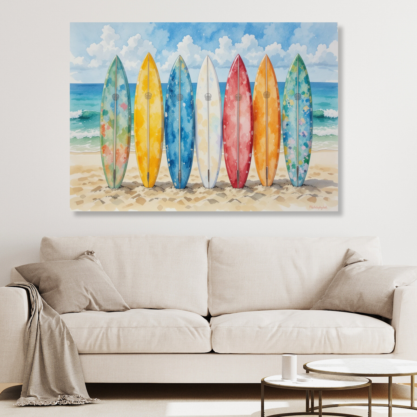 Beach Surfboards Wall Art Canvas Print