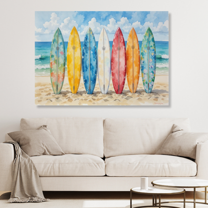 Beach Surfboards Wall Art Canvas Print