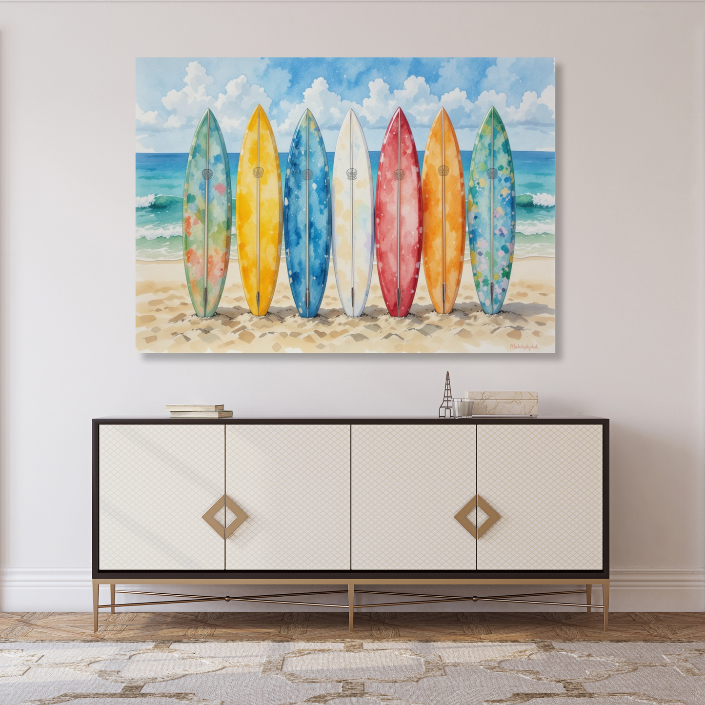 Beach Surfboards Wall Art Canvas Print