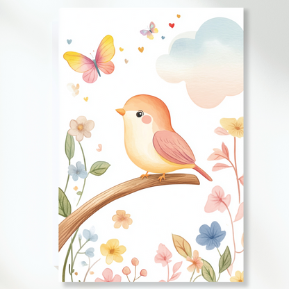 Beatrice Bird Canvas Wall Art Print