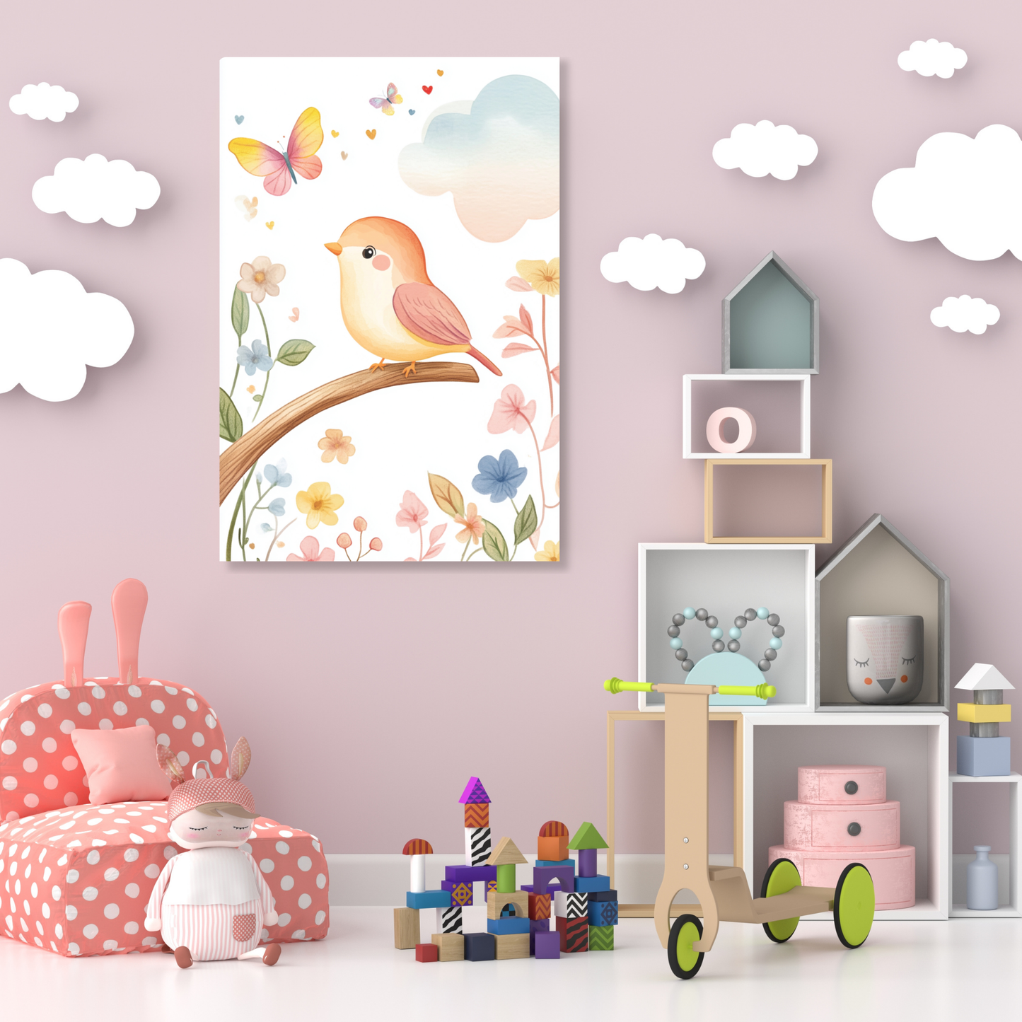Beatrice Bird Canvas Wall Art Print
