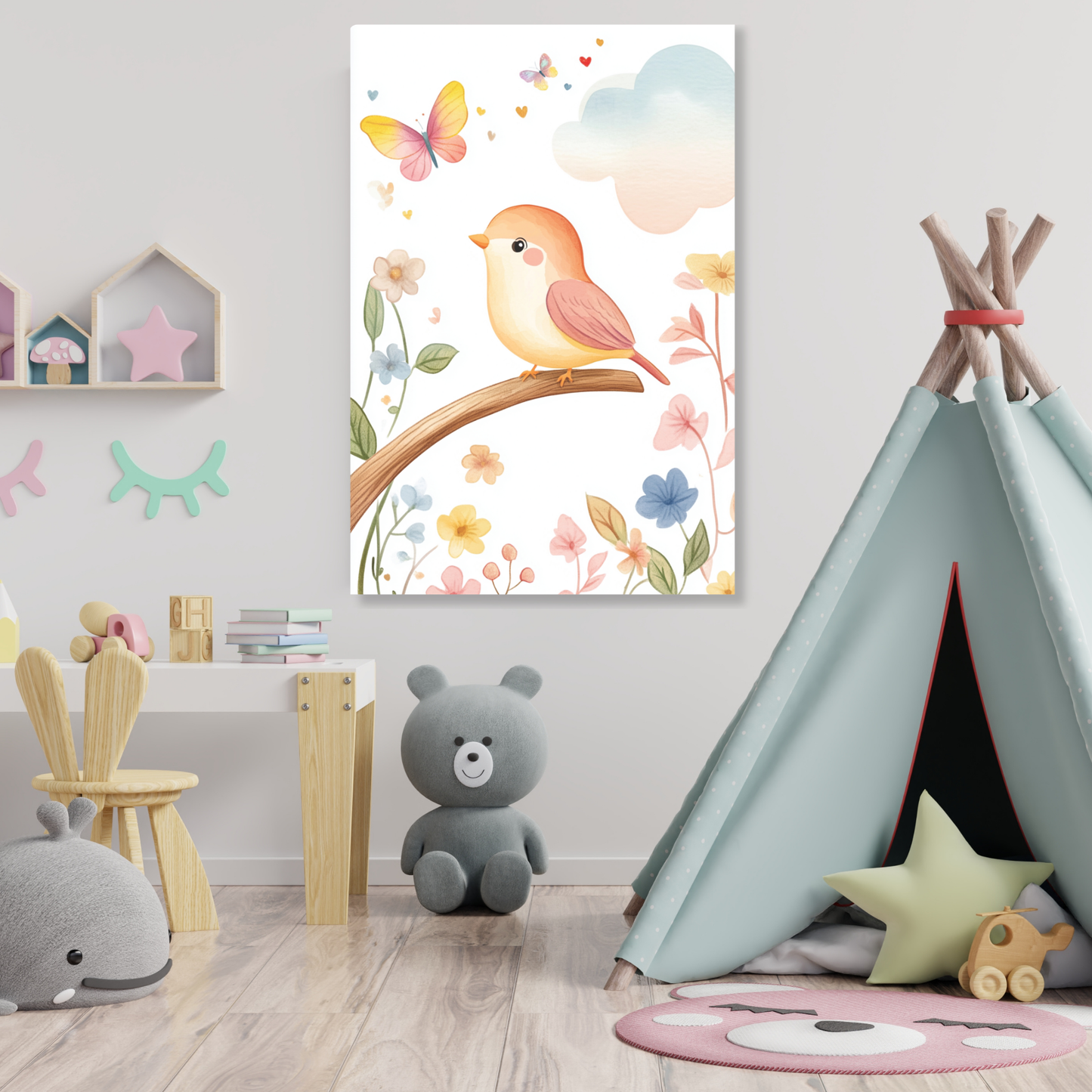 Beatrice Bird Canvas Wall Art Print