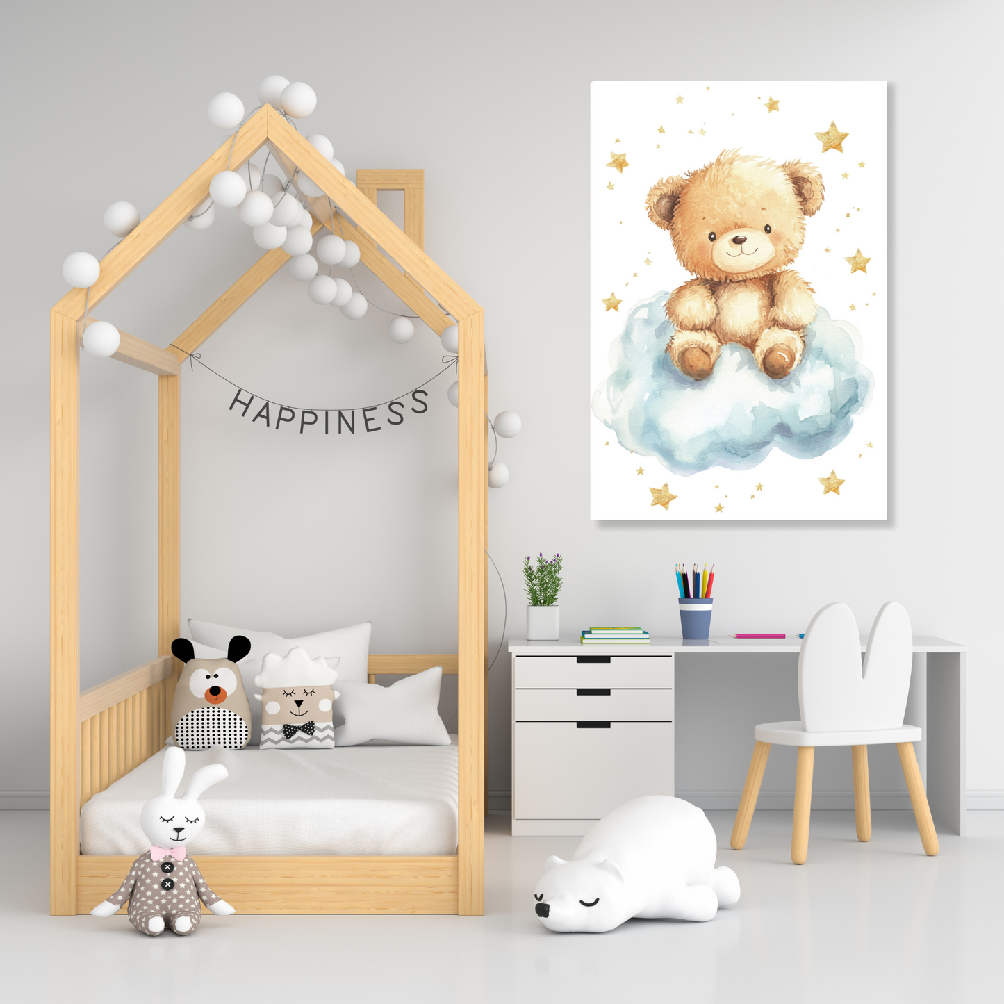 Bernard Bear Canvas Wall Art Print