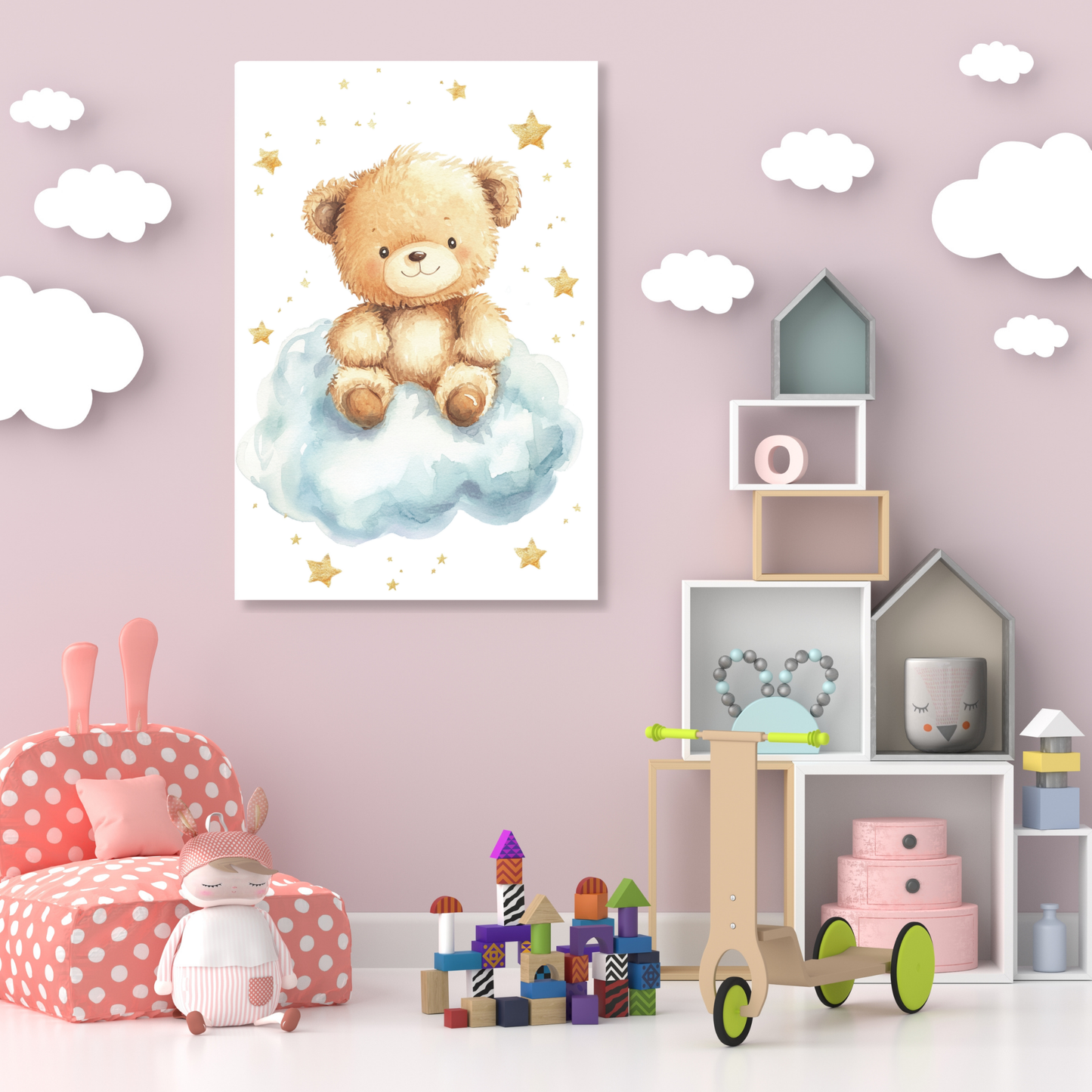 Bernard Bear Canvas Wall Art Print
