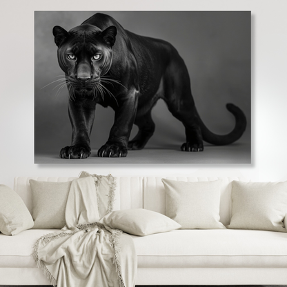 Black & White Panther Wall Art Canvas Print