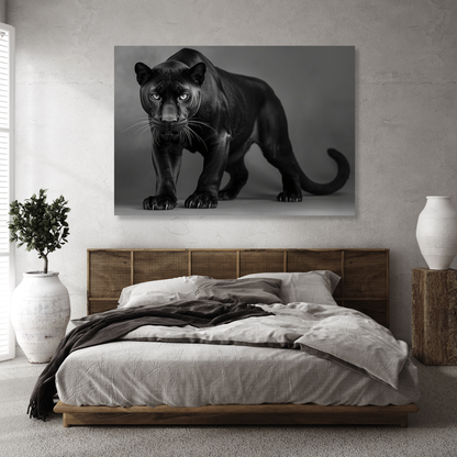 Black & White Panther Wall Art Canvas Print