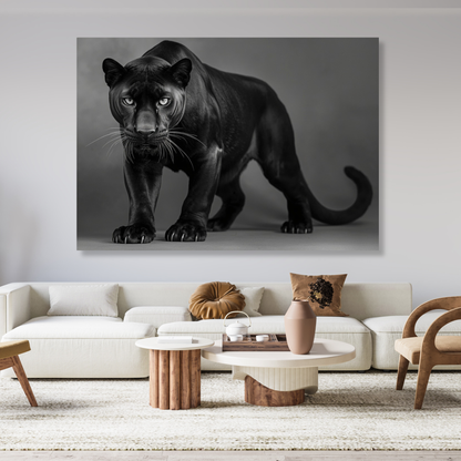 Black & White Panther Wall Art Canvas Print