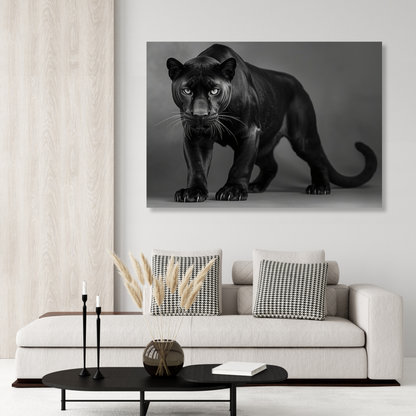 Black & White Panther Wall Art Canvas Print